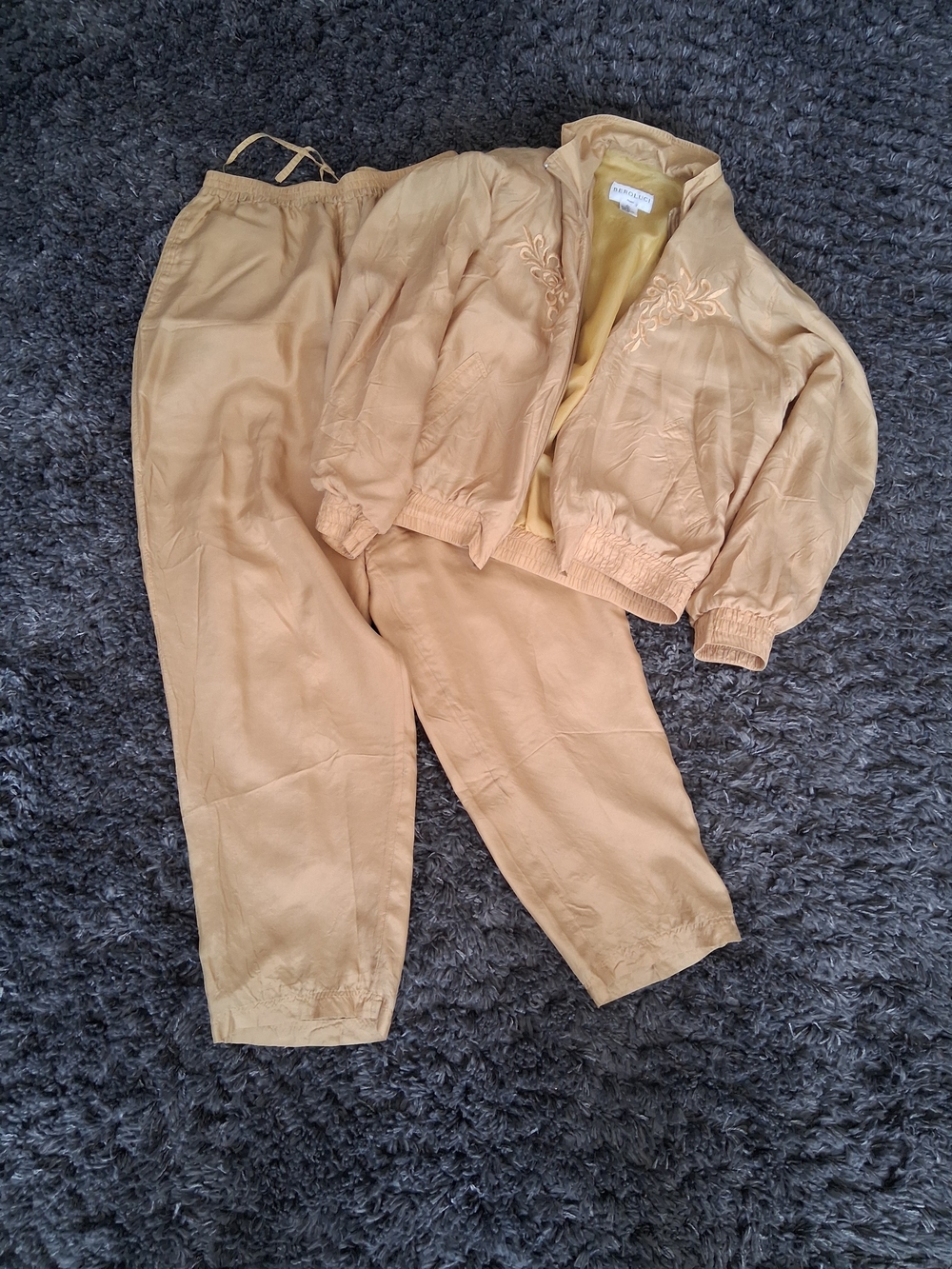 Vintage Two-Piece Track Set - Tan Joggers & Jacket